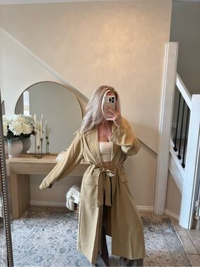 Lane201 tie waist trench coat